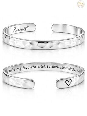 316L Surgical Stainless Steel Engraved Cuff Bracelet Gift for Women